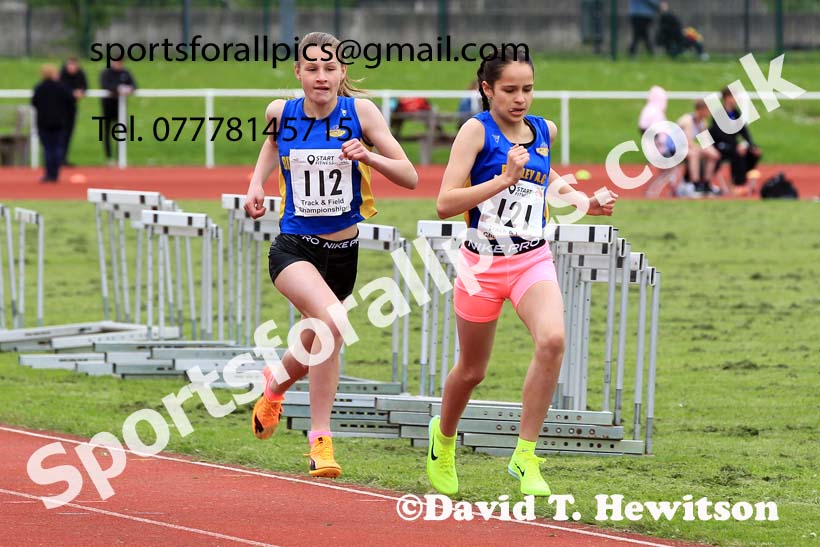 Girls Under-13s 800 metres, 2023 North Eastern Track and Field Champs., Middlesbrough Sports Village, Middlesbrough. Photo: David T. Hewitson/Sports for All Pics